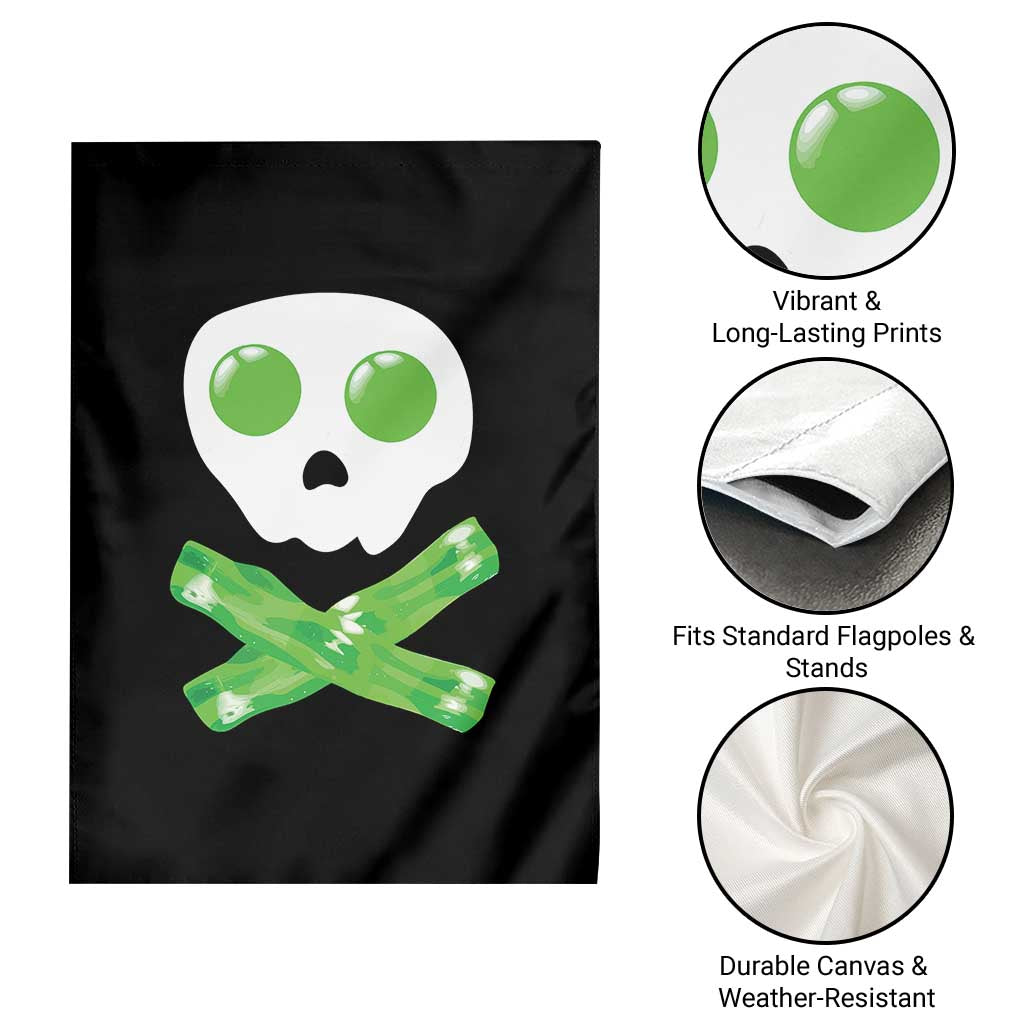 Funny St Patricks Day Garden Flag Bacon & Eggs Skull & Crossbones TS10 Print Your Wear