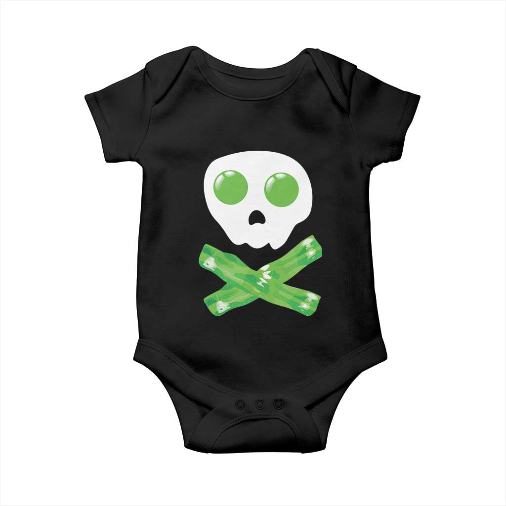 Funny St Patricks Day Baby Onesie Bacon & Eggs Skull & Crossbones TS10 Black Print Your Wear