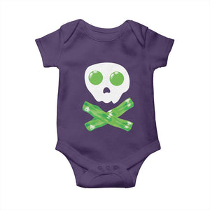 Funny St Patricks Day Baby Onesie Bacon & Eggs Skull & Crossbones TS10 Purple Print Your Wear