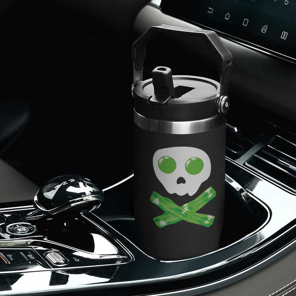Funny St Patricks Day Flip Straw Tumbler Bacon & Eggs Skull & Crossbones TS10 Print Your Wear