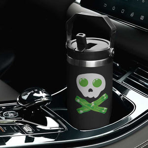 Funny St Patricks Day Flip Straw Tumbler Bacon & Eggs Skull & Crossbones TS10 Print Your Wear