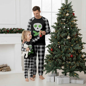 Funny St Patricks Day Plaid Pajama Set Bacon & Eggs Skull & Crossbones TS10 White Plaid Print Your Wear