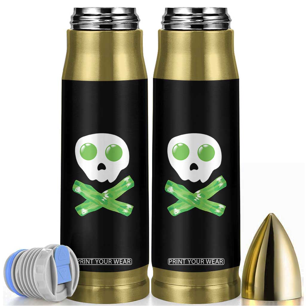 Funny St Patricks Day Bullet Tumbler Bacon & Eggs Skull & Crossbones TS10 Black Print Your Wear
