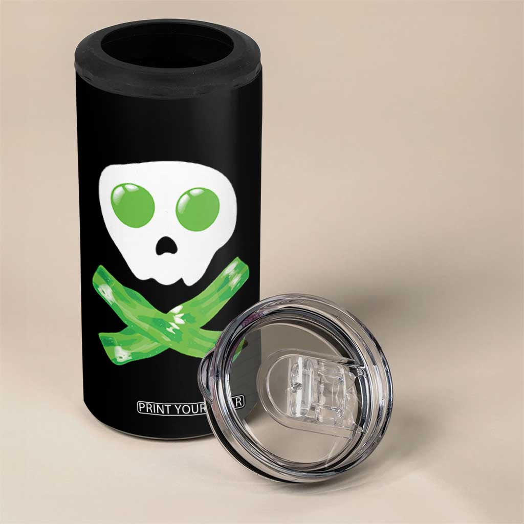 Funny St Patricks Day 4 in 1 Can Cooler Tumbler Bacon & Eggs Skull & Crossbones TS10 Print Your Wear