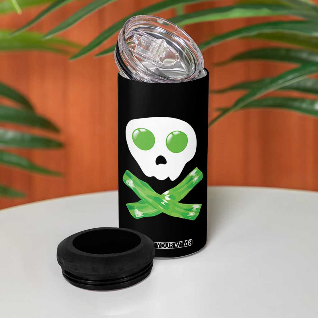 Funny St Patricks Day 4 in 1 Can Cooler Tumbler Bacon & Eggs Skull & Crossbones TS10 Print Your Wear