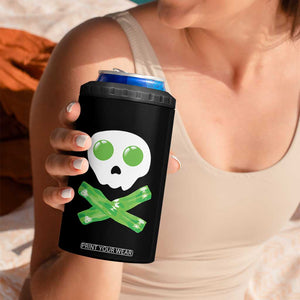 Funny St Patricks Day 4 in 1 Can Cooler Tumbler Bacon & Eggs Skull & Crossbones TS10 Print Your Wear