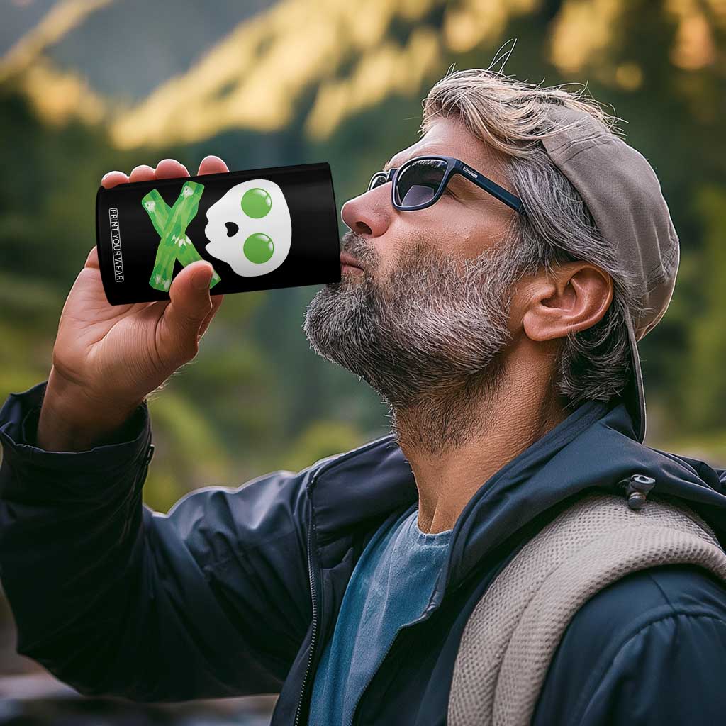 Funny St Patricks Day 4 in 1 Can Cooler Tumbler Bacon & Eggs Skull & Crossbones TS10 Print Your Wear