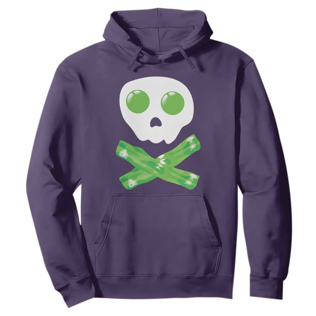 Funny St Patricks Day Hoodie Bacon & Eggs Skull & Crossbones TS10 Purple Print Your Wear