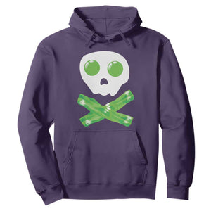 Funny St Patricks Day Hoodie Bacon & Eggs Skull & Crossbones TS10 Purple Print Your Wear
