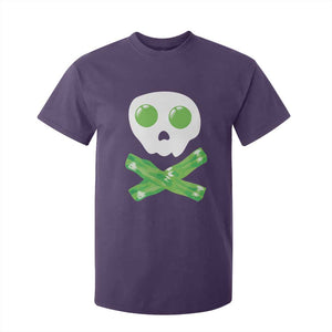 Funny St Patricks Day T Shirt For Kid Bacon & Eggs Skull & Crossbones TS10 Purple Print Your Wear
