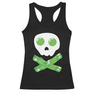 Funny St Patricks Day Racerback Tank Top Bacon & Eggs Skull & Crossbones TS10 Black Print Your Wear