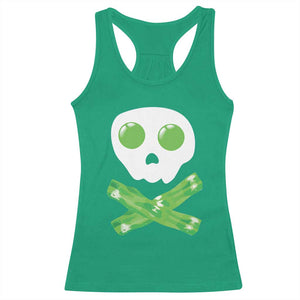 Funny St Patricks Day Racerback Tank Top Bacon & Eggs Skull & Crossbones TS10 Irish Green Print Your Wear