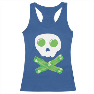 Funny St Patricks Day Racerback Tank Top Bacon & Eggs Skull & Crossbones TS10 Royal Blue Print Your Wear