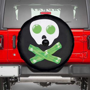 Funny St Patricks Day Spare Tire Cover Bacon & Eggs Skull & Crossbones TS10 Black Print Your Wear