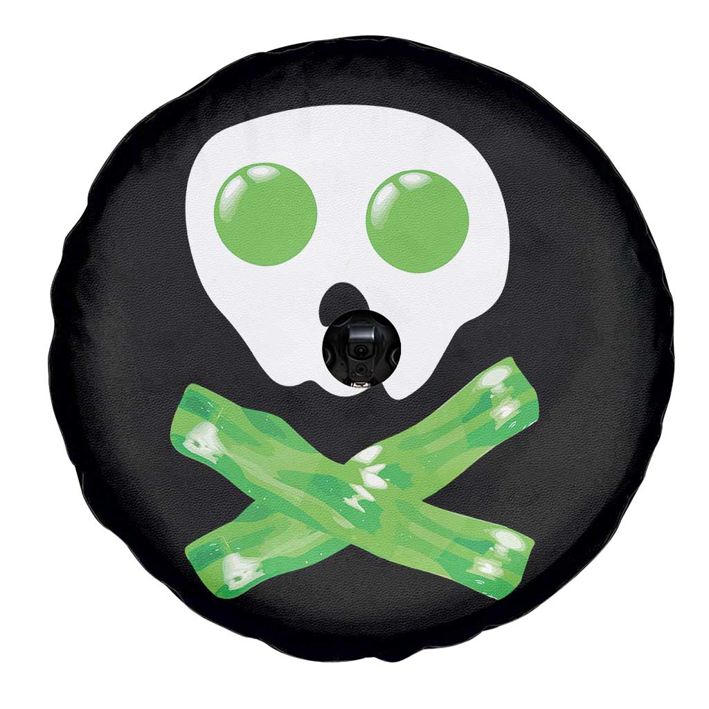 Funny St Patricks Day Spare Tire Cover Bacon & Eggs Skull & Crossbones TS10 Print Your Wear
