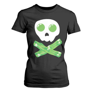 Funny St Patricks Day T Shirt For Women Bacon & Eggs Skull & Crossbones TS10 Black Print Your Wear