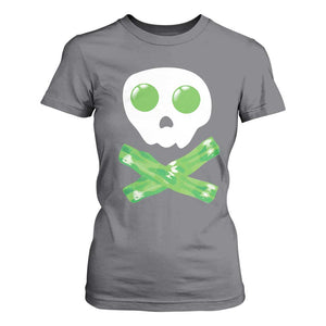 Funny St Patricks Day T Shirt For Women Bacon & Eggs Skull & Crossbones TS10 Charcoal Print Your Wear