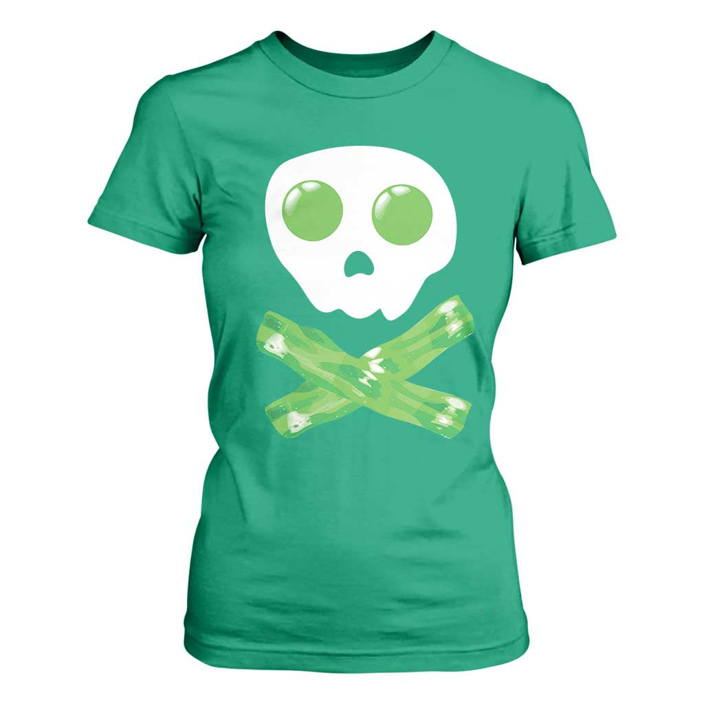 Funny St Patricks Day T Shirt For Women Bacon & Eggs Skull & Crossbones TS10 Irish Green Print Your Wear