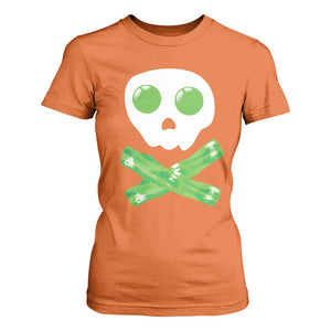 Funny St Patricks Day T Shirt For Women Bacon & Eggs Skull & Crossbones TS10 Orange Print Your Wear