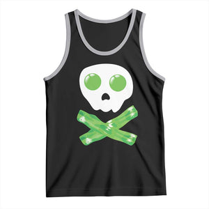 Funny St Patricks Day Tank Top Bacon & Eggs Skull & Crossbones TS10 Black Athletic Heather Print Your Wear