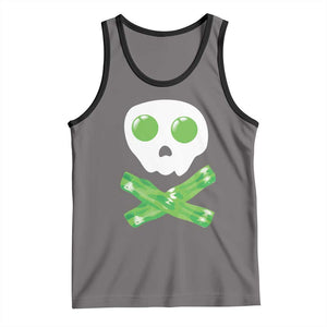 Funny St Patricks Day Tank Top Bacon & Eggs Skull & Crossbones TS10 Deep Heather Black Print Your Wear