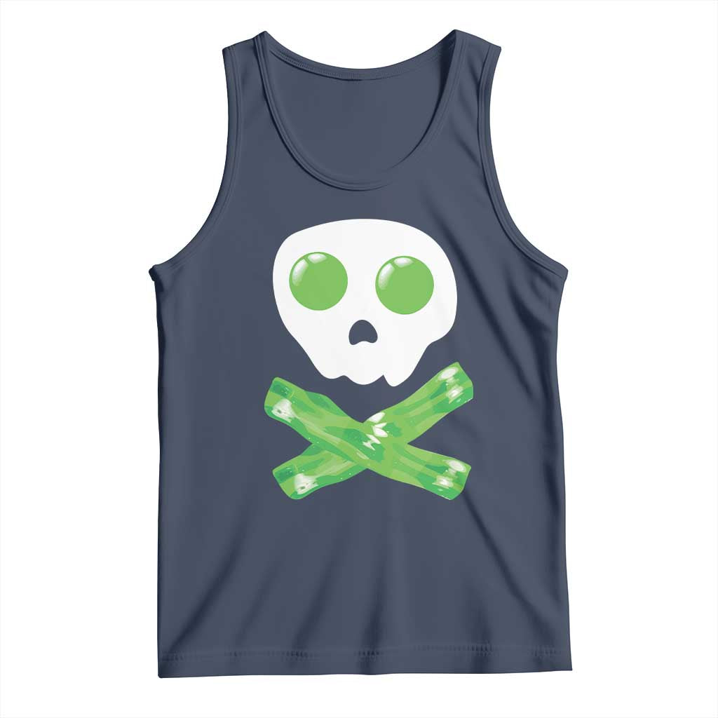 Funny St Patricks Day Tank Top Bacon & Eggs Skull & Crossbones TS10 Navy Print Your Wear