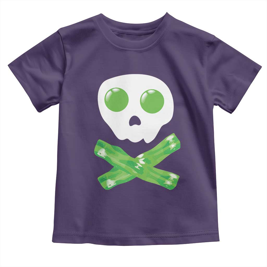 Funny St Patricks Day Toddler T Shirt Bacon & Eggs Skull & Crossbones TS10 Purple Print Your Wear
