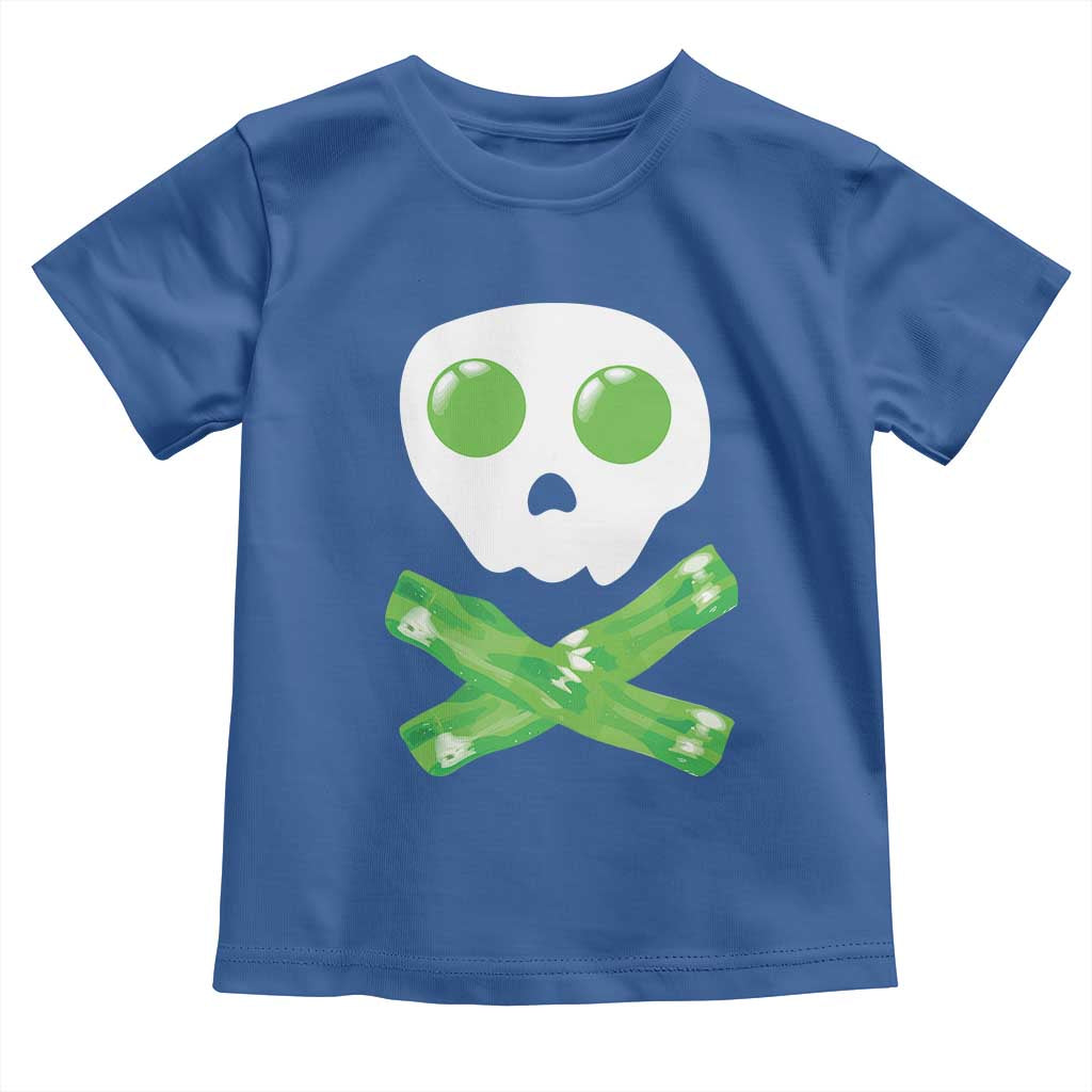 Funny St Patricks Day Toddler T Shirt Bacon & Eggs Skull & Crossbones TS10 Royal Blue Print Your Wear