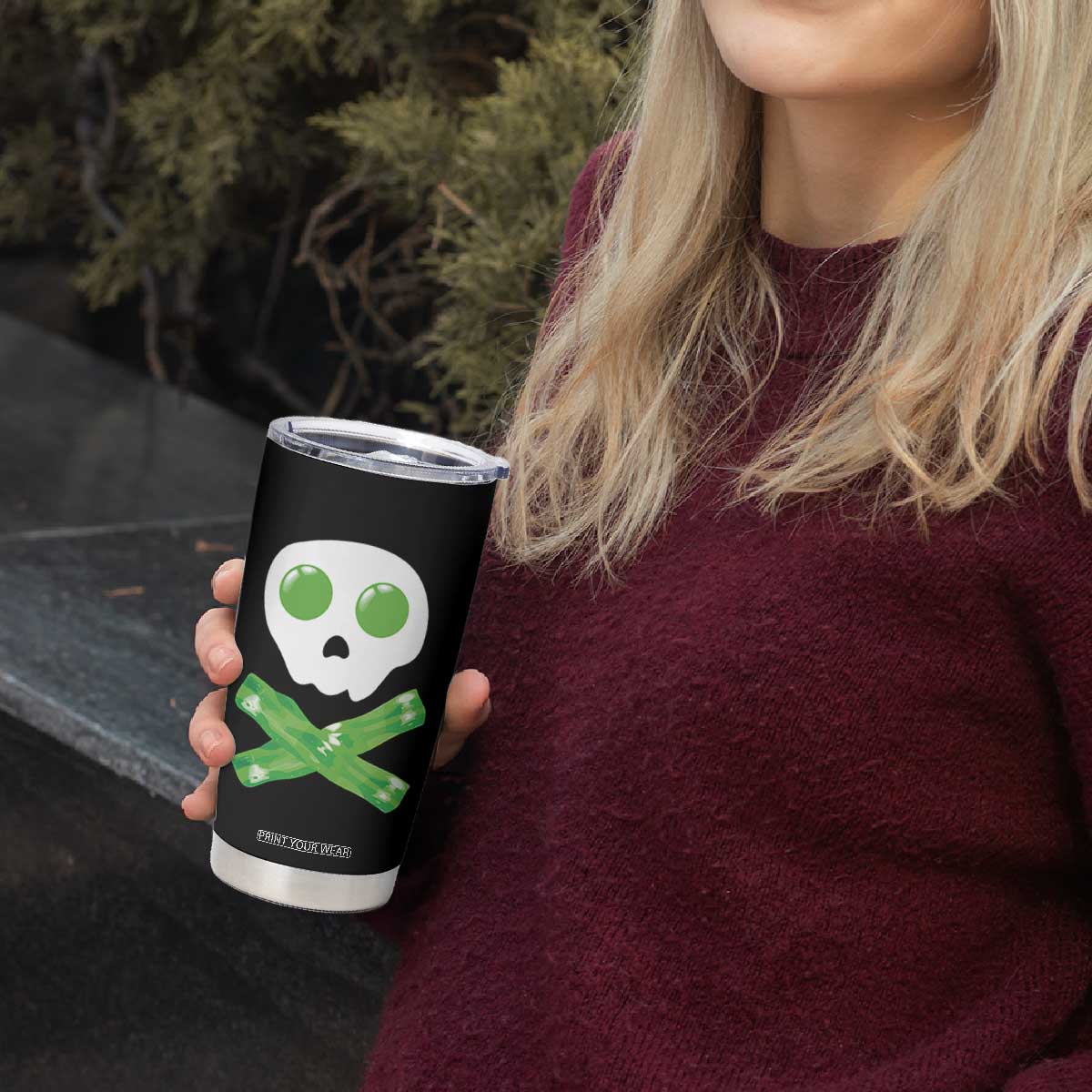 Funny St Patricks Day Tumbler Cup Bacon & Eggs Skull & Crossbones TS10 Print Your Wear