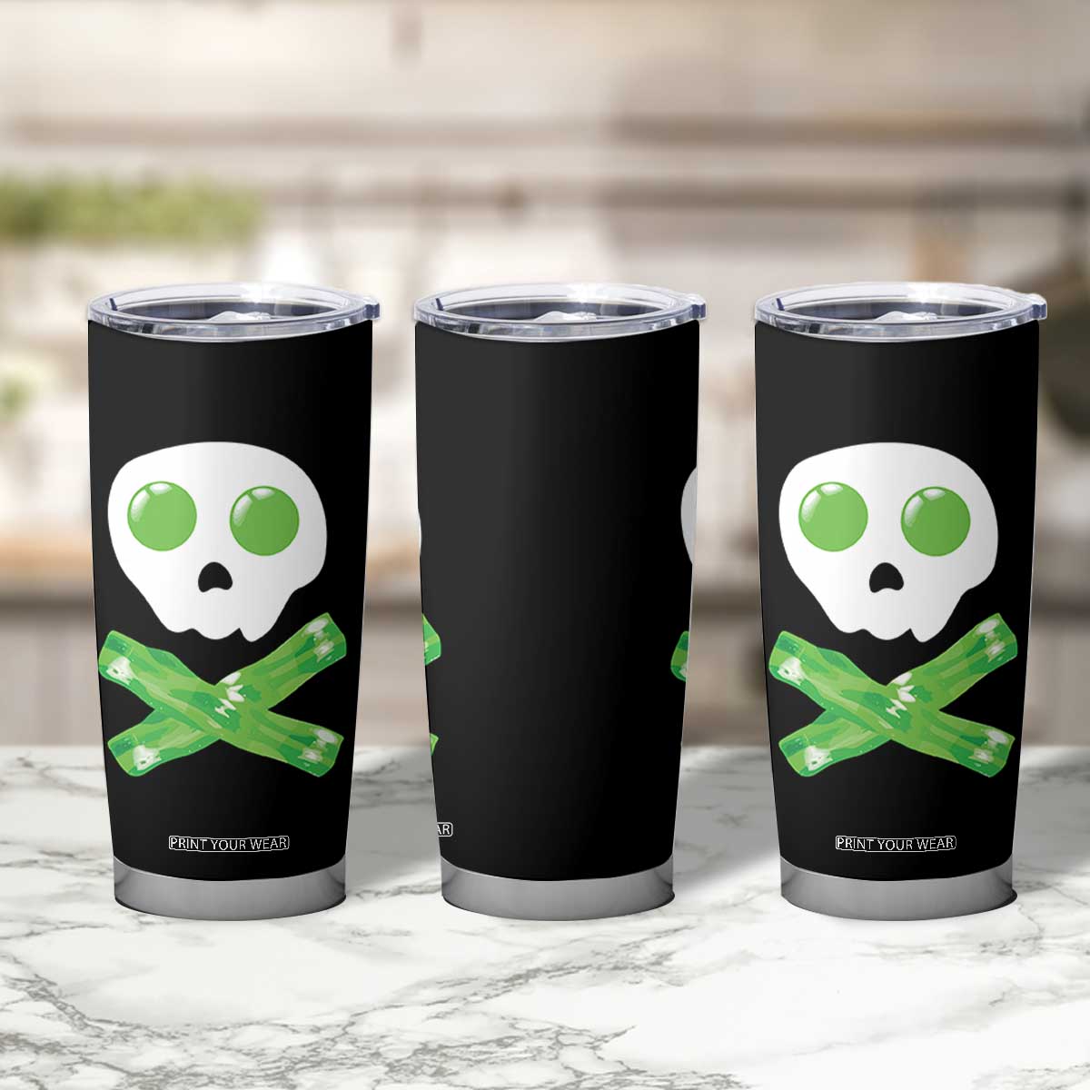 Funny St Patricks Day Tumbler Cup Bacon & Eggs Skull & Crossbones TS10 Print Your Wear
