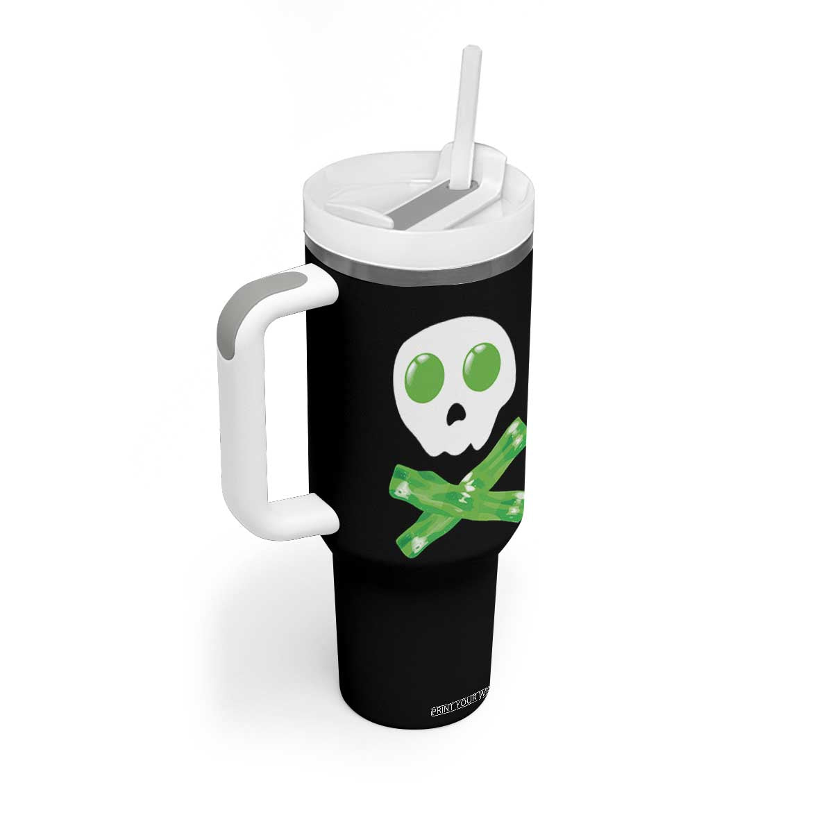 Funny St Patricks Day Tumbler With Handle Bacon & Eggs Skull & Crossbones TS10 Print Your Wear
