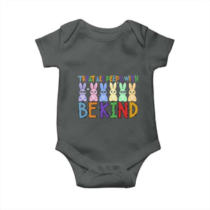 Teacher Easter Baby Onesie Treat All Peeps With Kindness Funny Bunny TS10 Dark Heather Print Your Wear