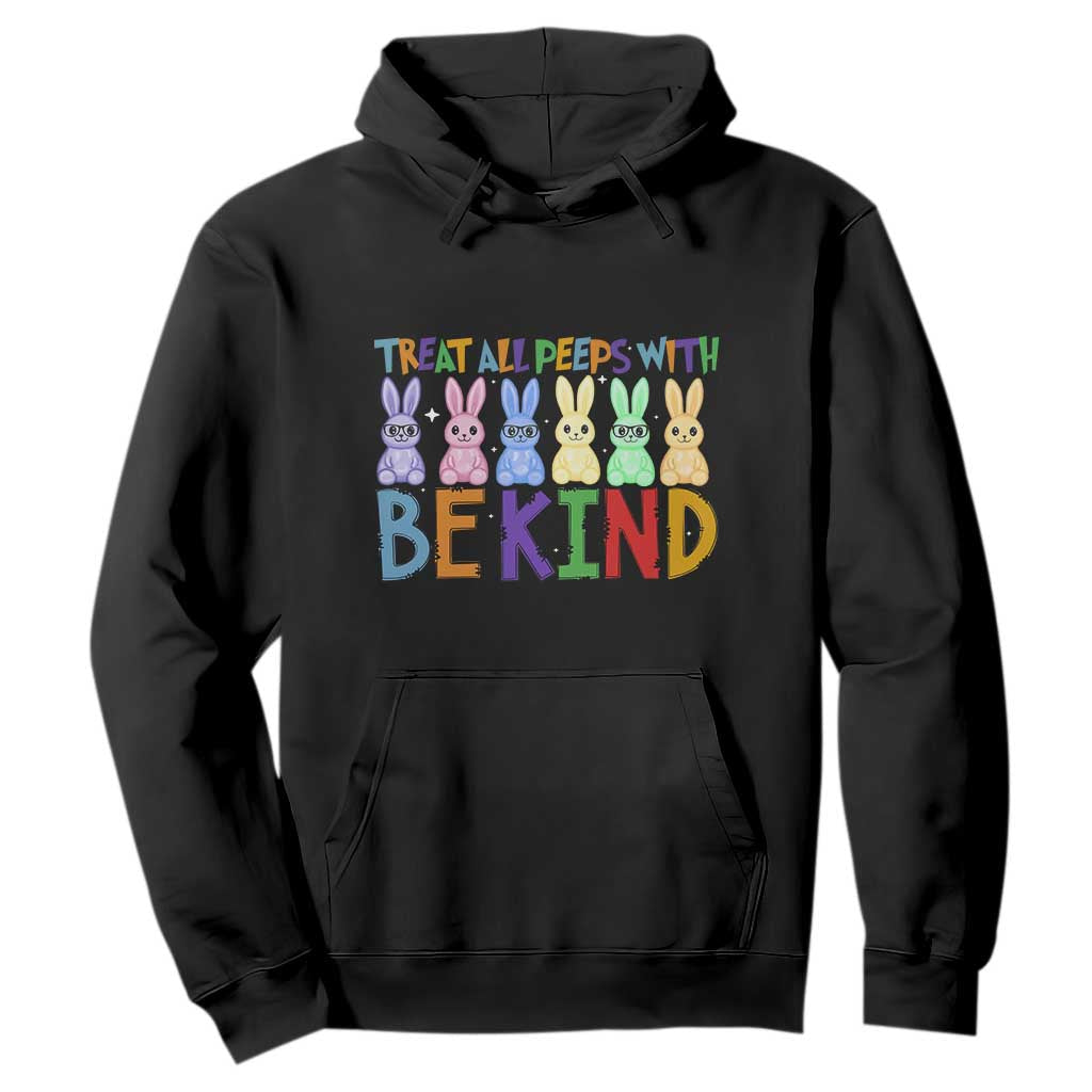 Teacher Easter Hoodie Treat All Peeps With Kindness Funny Bunny TS10 Black Print Your Wear