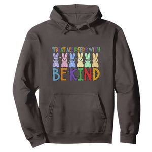 Teacher Easter Hoodie Treat All Peeps With Kindness Funny Bunny TS10 Dark Chocolate Print Your Wear
