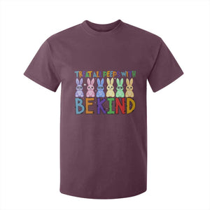 Teacher Easter T Shirt For Kid Treat All Peeps With Kindness Funny Bunny TS10 Maroon Print Your Wear