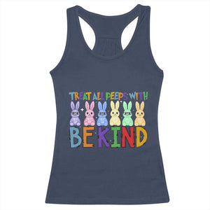 Teacher Easter Racerback Tank Top Treat All Peeps With Kindness Funny Bunny TS10 Navy Print Your Wear