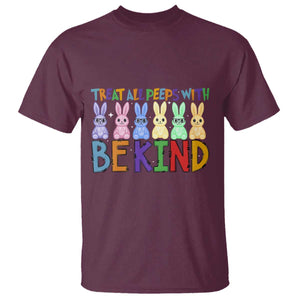 Teacher Easter T Shirt Treat All Peeps With Kindness Funny Bunny TS10 Maroon Print Your Wear