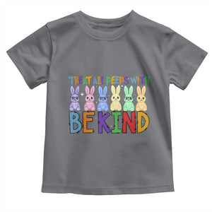 Teacher Easter Toddler T Shirt Treat All Peeps With Kindness Funny Bunny TS10 Charcoal Print Your Wear
