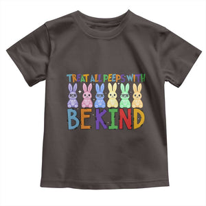 Teacher Easter Toddler T Shirt Treat All Peeps With Kindness Funny Bunny TS10 Dark Chocolate Print Your Wear