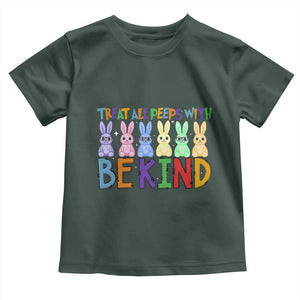 Teacher Easter Toddler T Shirt Treat All Peeps With Kindness Funny Bunny TS10 Dark Forest Green Print Your Wear