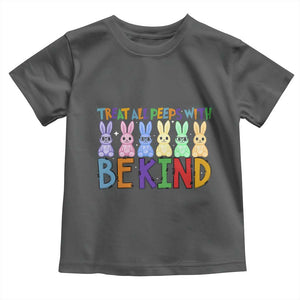 Teacher Easter Toddler T Shirt Treat All Peeps With Kindness Funny Bunny TS10 Dark Heather Print Your Wear