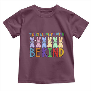 Teacher Easter Toddler T Shirt Treat All Peeps With Kindness Funny Bunny TS10 Maroon Print Your Wear