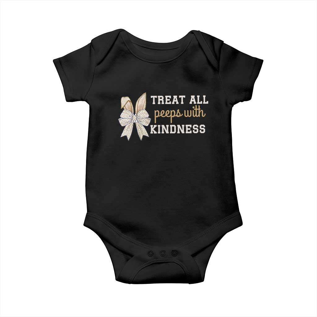 Bunny Coquette Ears Easter Teachers Baby Onesie Treat All Peeps With Kindness TS10 Black Print Your Wear