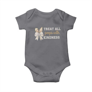 Bunny Coquette Ears Easter Teachers Baby Onesie Treat All Peeps With Kindness TS10 Charcoal Print Your Wear