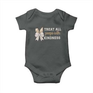 Bunny Coquette Ears Easter Teachers Baby Onesie Treat All Peeps With Kindness TS10 Dark Heather Print Your Wear