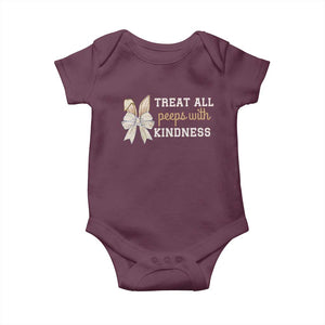 Bunny Coquette Ears Easter Teachers Baby Onesie Treat All Peeps With Kindness TS10 Maroon Print Your Wear