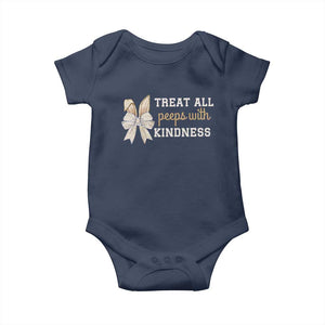 Bunny Coquette Ears Easter Teachers Baby Onesie Treat All Peeps With Kindness TS10 Navy Print Your Wear