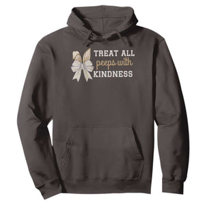 Bunny Coquette Ears Easter Teachers Hoodie Treat All Peeps With Kindness TS10 Dark Chocolate Print Your Wear