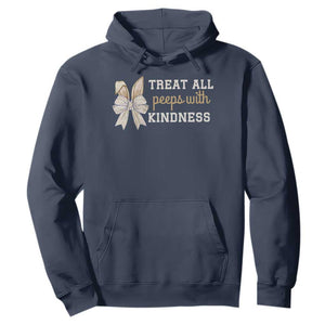 Bunny Coquette Ears Easter Teachers Hoodie Treat All Peeps With Kindness TS10 Navy Print Your Wear