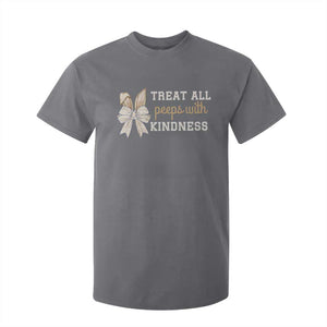 Bunny Coquette Ears Easter Teachers T Shirt For Kid Treat All Peeps With Kindness TS10 Charcoal Print Your Wear